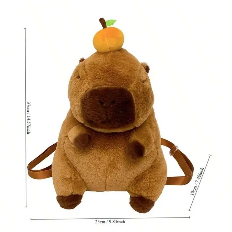 Capybara Design Plush Backpack, Cute Animal Design Stuffed Toy Backpack, Kawaii Plushies for Women & Men, Ideal Birthday Gifts 1