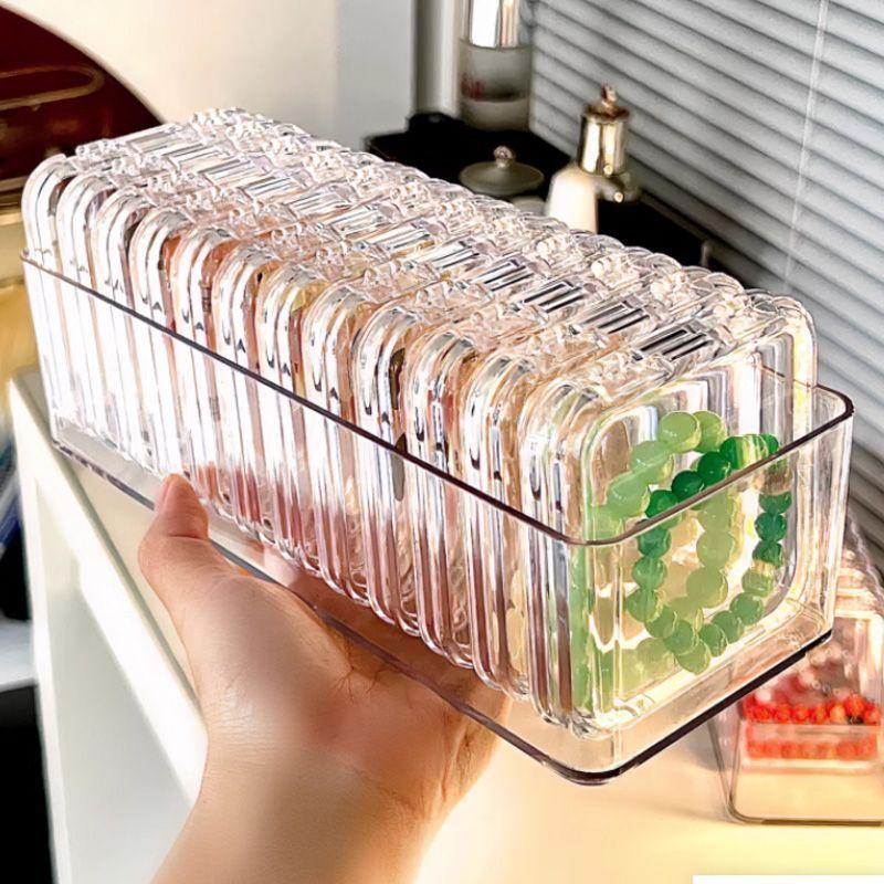 Bracelet Crystal Storage Box Storage Desktop Bracelet Transparent Jewelry Crafts Ornament Dustproof Necklace Finishing Box Display Organizer Storage Box 1