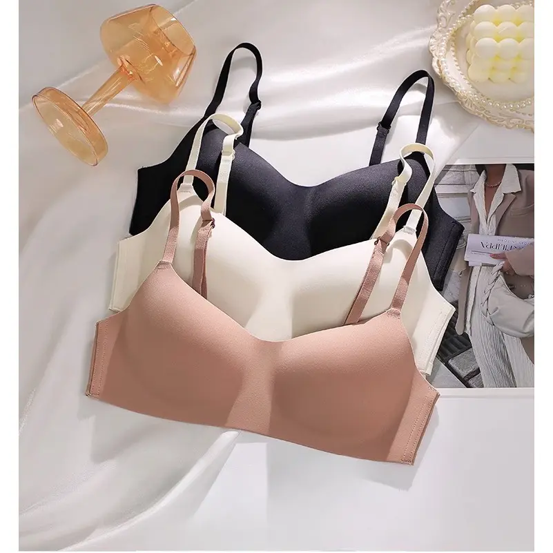 [ HÀNG QC SIZE 32-38 ] Áo Lót Nữ Đệm Mỏng, Bra Su Đúc Không Gọng Không Viền Ôm Body Kem Voi, AN361