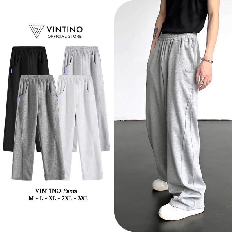 Quần Dài Form Rộng Vải Cotton 2 Da Nam Nữ  Track Pants Unisex Local Brand Đứng Form Co Giãn VINTINO Q2DA Menswear