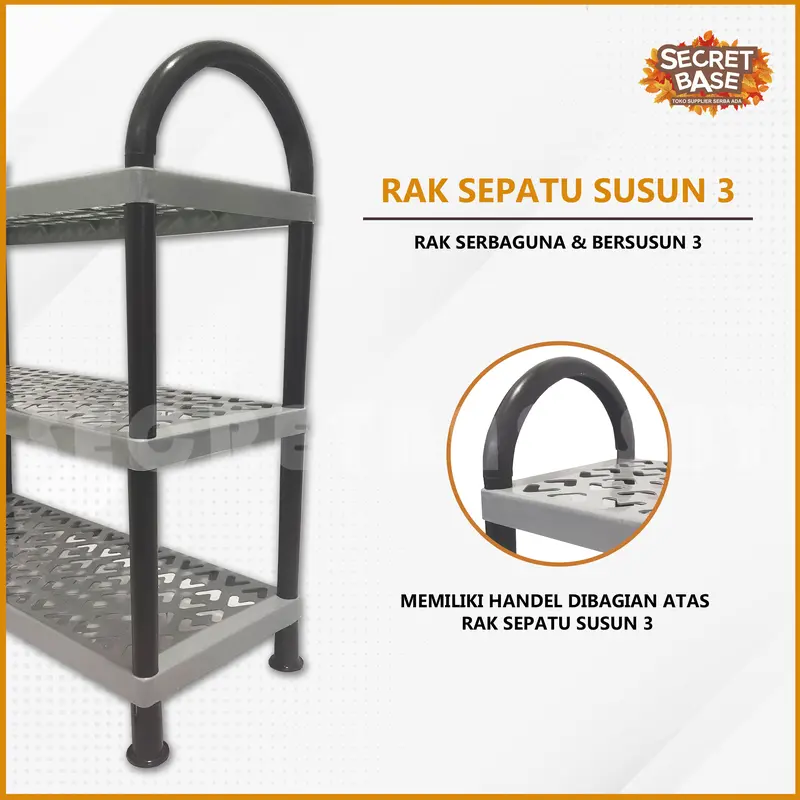 [COD] RAK SEPATU 3 SUSUN - Besar / Tempat Sandal / Rak Sepatu Kokoh 1