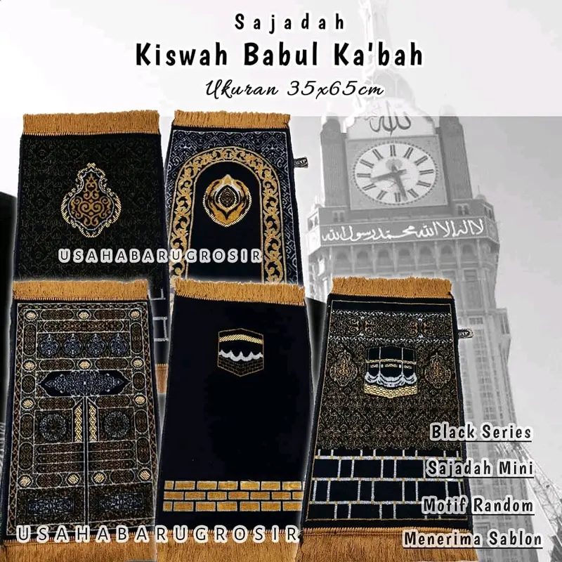 Sajadah kiswah mini bludru Turki Turkiye Sajadah Anak Ukuran 35x65cm 0