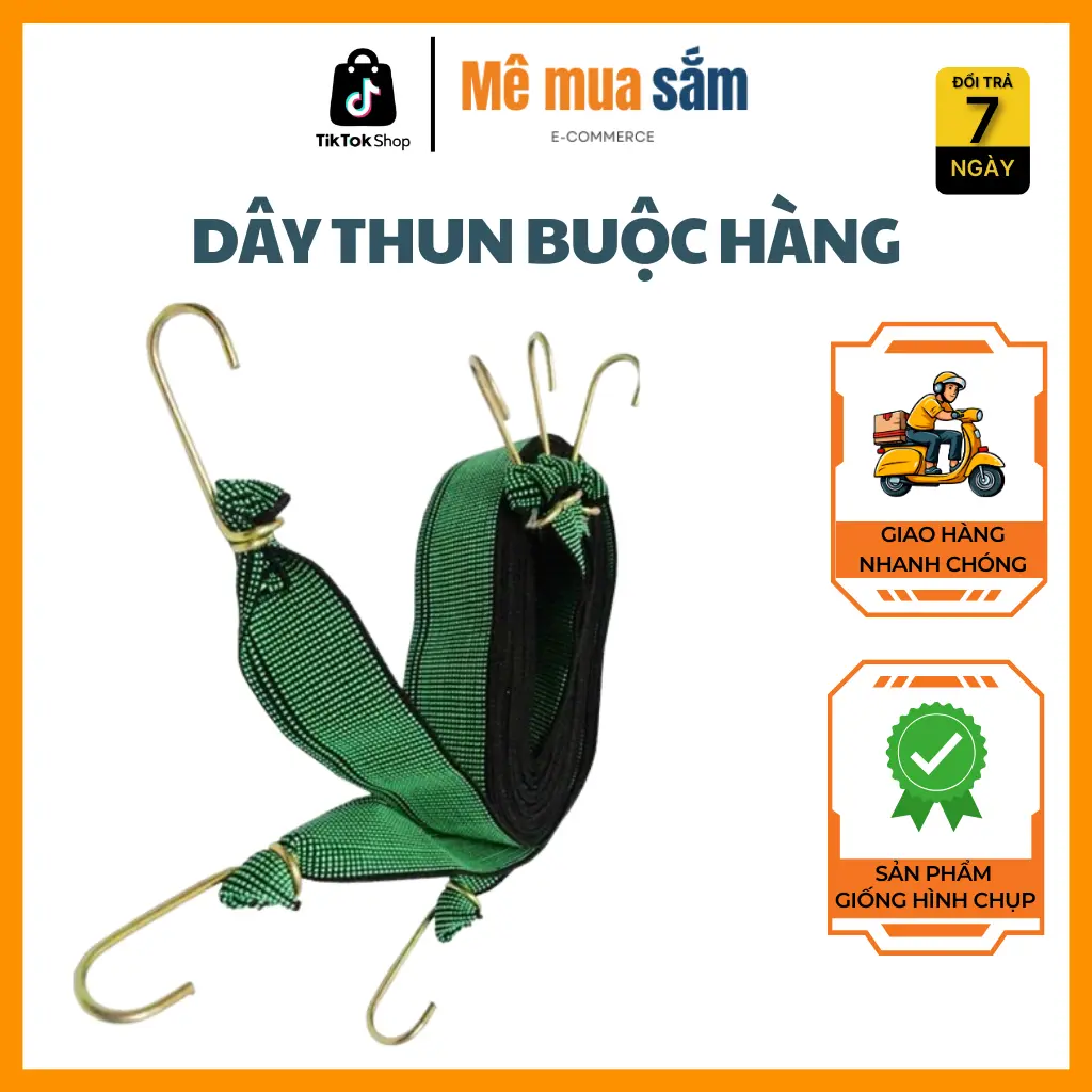 Dây buộc thun buộc hàng, dây ràng cột hàng co dãn 1m7 và 2m5 cực kỳ tiện dụng, cao cấp, chắc chắn