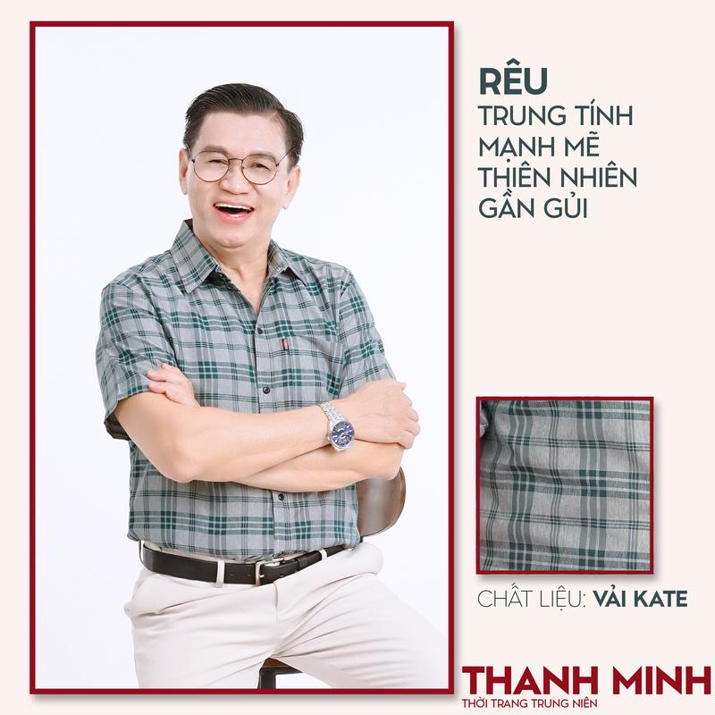 Product Introduction of Áo Sơ Mi trung niên Ngắn tay cao cấp Tomen chất liệu kate lụa dệt caro sọc ngang đơn giản phù hợp, màu nhã nhặn sang trọng và thanh lịch Menswear Có Cổ 5