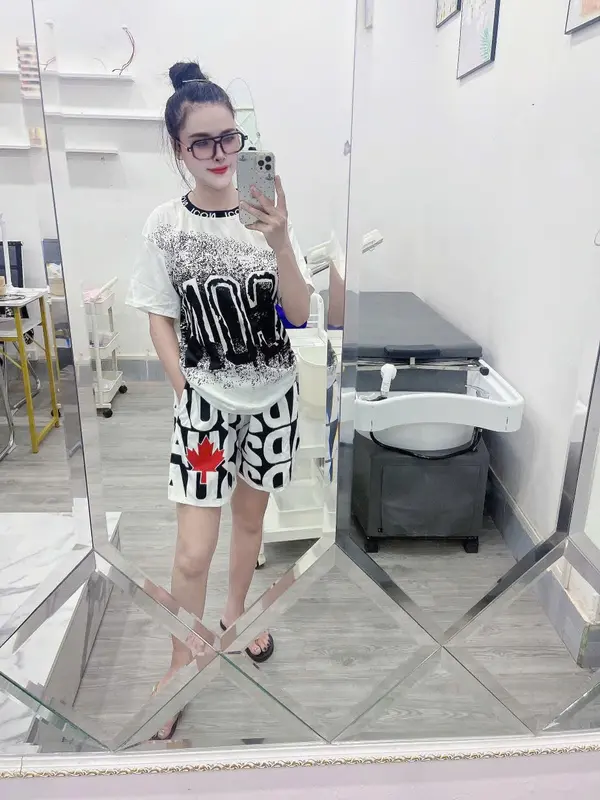 ĐỒ BỘ CỘC TAY NAN NỮ IN CHỮ ION VẨY SƠN HOTTREN.CHẤT VẢI DÀY DẶN THOÁNG MÁT 4