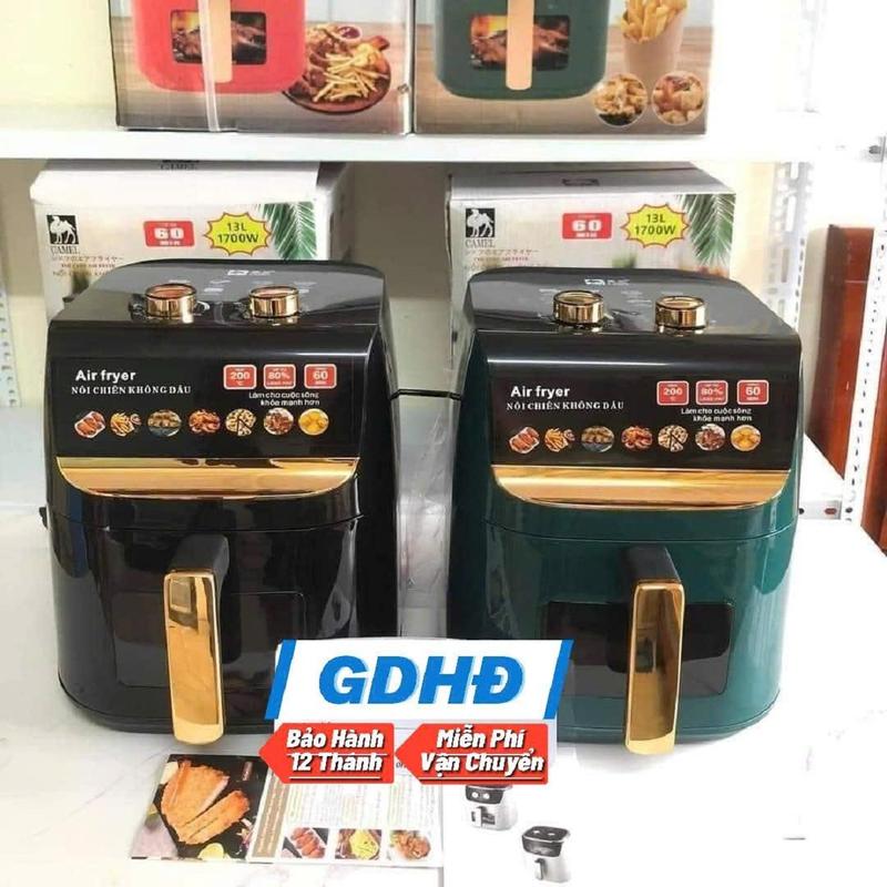 Nồi Chiên Không Dầu CameI 13L 15L Khoang Kính - Công Suất 1500W, Điện Áp 220V Bảo Hành 12 Tháng
