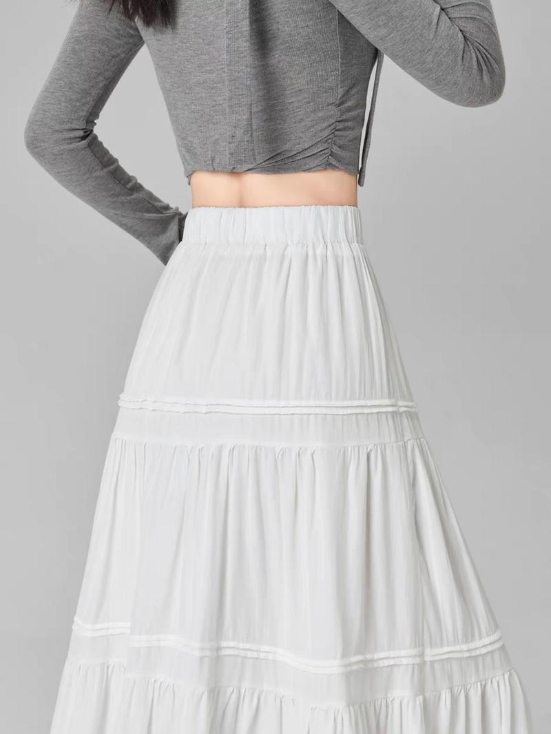 Product Introduction of Women's Solid Color Skirt, Casual Fashion A Line Skirt for Daily Wear, Ladies Bottoms for All Seasons 4