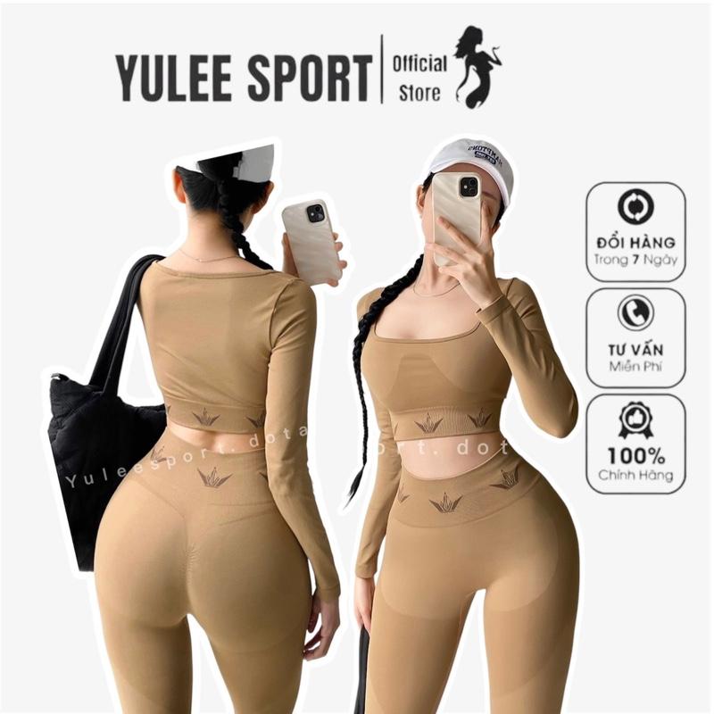 [Mellow] JN101 Bộ đồ tập gym yoga nữ dài tay mùa đông chất dệt kim co dãn quần dài hàng thiết kế (không sẵn đệm ngực) Yulee Store. Tập Yoga Sport Chạy Bộ Đồng