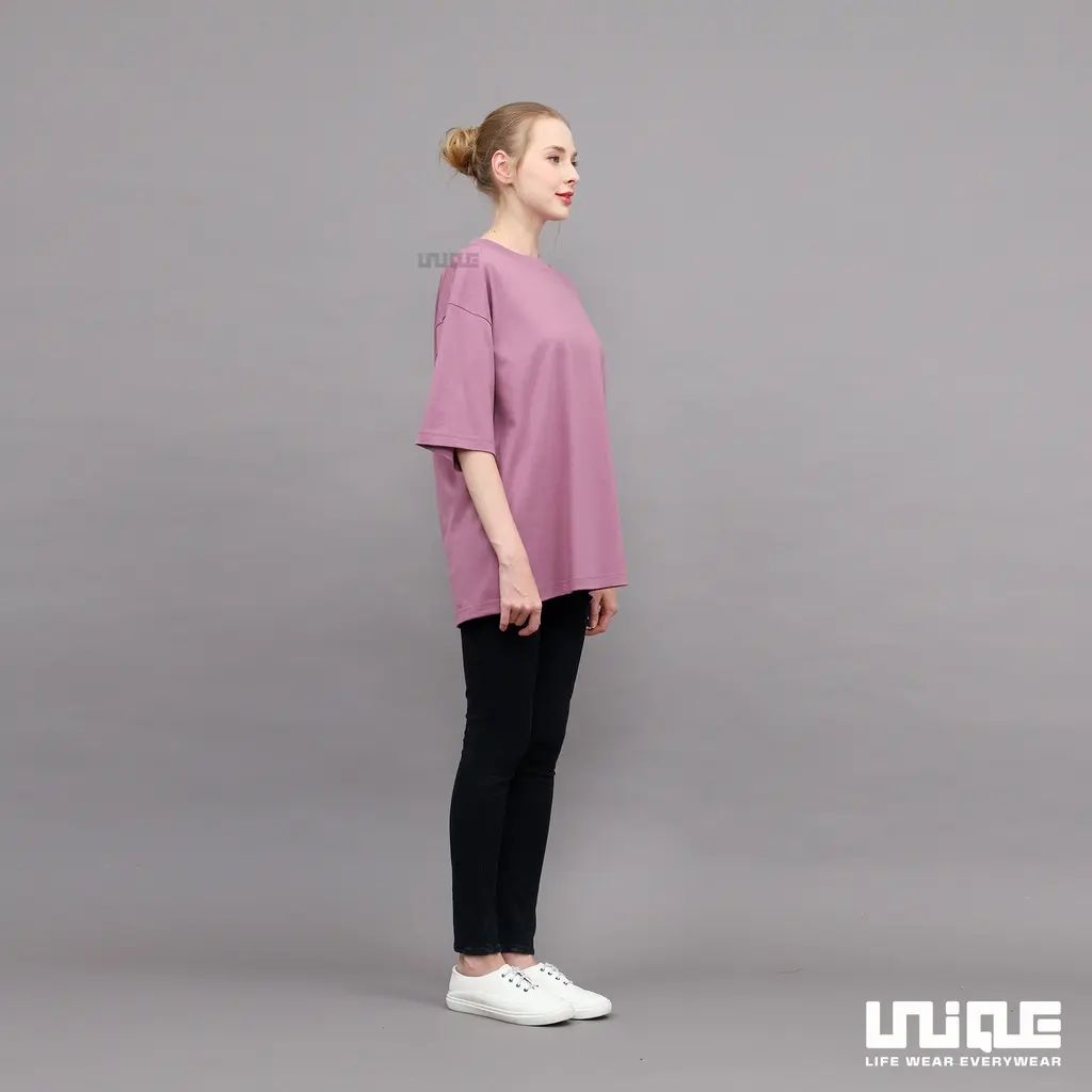 Kaos Oversize Basic Wanita  Berry