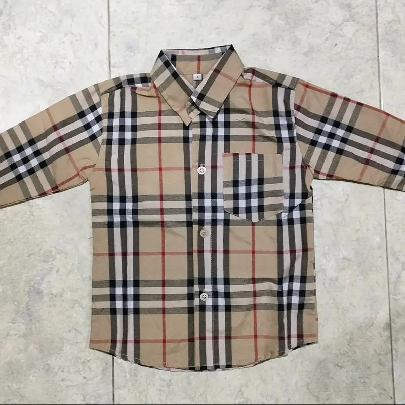 Kemeja Anak Laki-Laki & Perempuan Lengan Panjang (3thn-14thn) Motif  kotak-kotak Fashion Baju 1