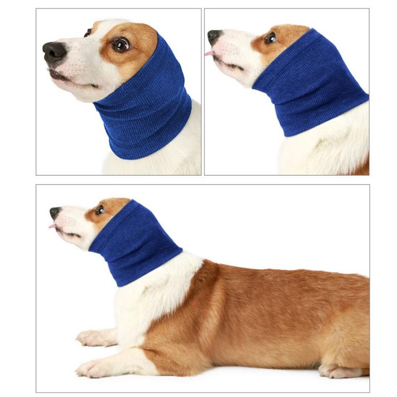 Product Introduction of Dog Protective Ear Muff Noise-Proof Dog Grooming Earmuffs Elastic Windproof Dog Head Sleeve Soft Breathable Dog Soothing Head Cover Outdoor 11
