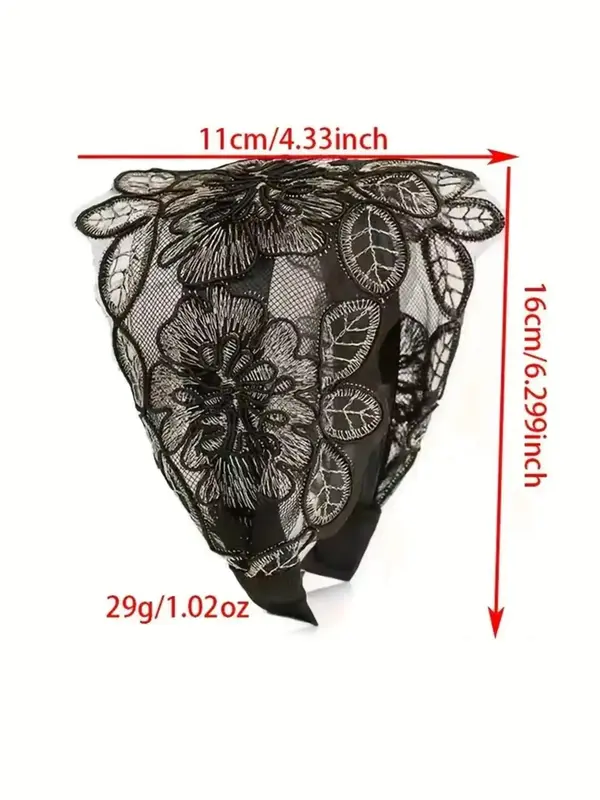 Floral Embroidered Hair Hoop, Vintage Mesh Lace Wide Brimmed Hair Band, Elegant Headband for Women & Girls Hairstyle, Trendy All-match & Exquisite Hair Accessories for Daily Wear 1