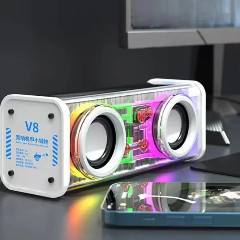 Portable TWS RGB V8 speaker bluetooth subwoofer V8 speaker bluetooth subwoofer Boombox Wireless Stereo surround audio portabel nirkabel 10w Bluetooth peakers soundbar 7
