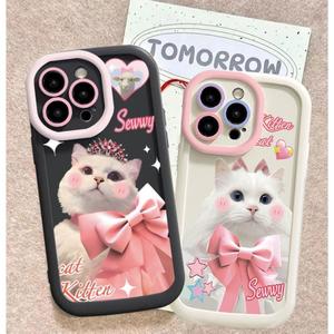 For Infinix Smart 9 Note 40 30 Smart 8 7 6 5 Hot 50i 40i 30i P55 Cute cat bow pattern phone case