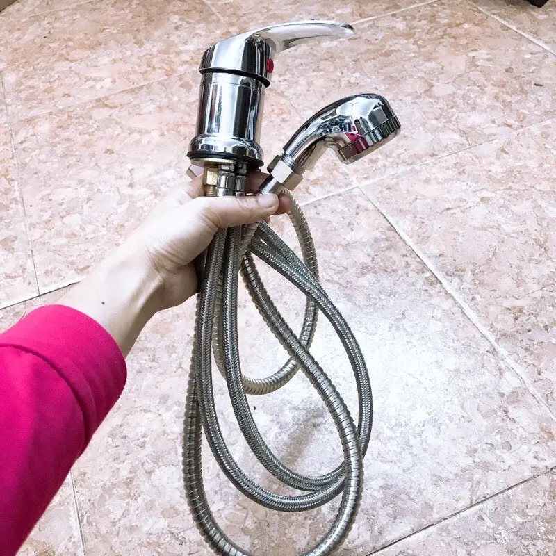 Bộ vòi gật gù vòi hoa sen inox bồn gội 0