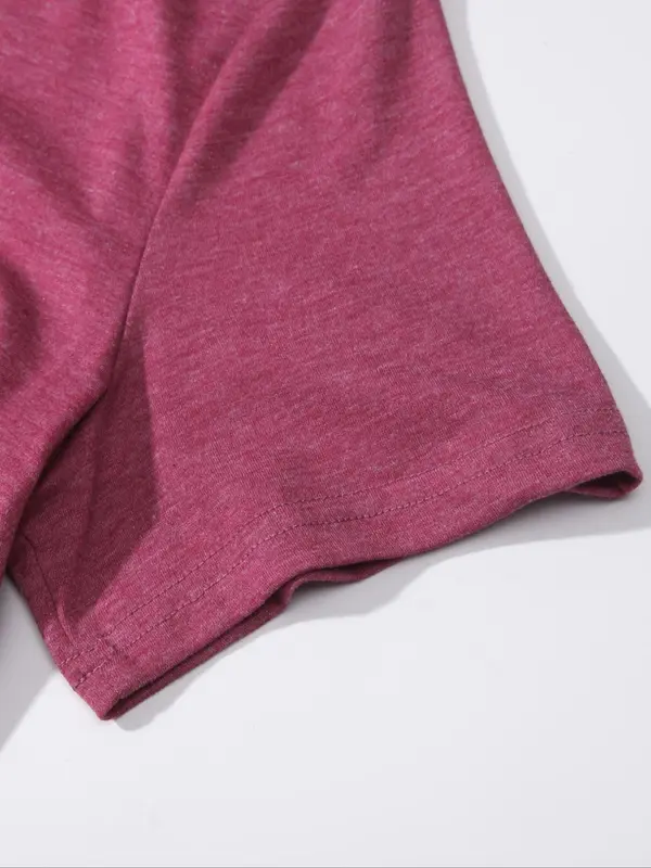 Women's Plain V Neck Tee, Minimalist Short Sleeve T-shirt, Ladies Summer Clothes for Daily Wear 3