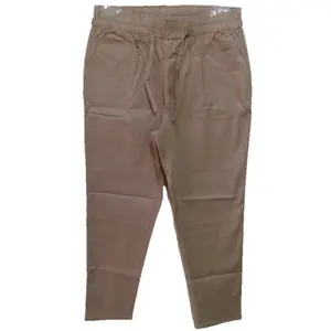 Celana Panjang Wanita Dewasa Jumbo Pinggang Karet Pakai Kantong Baggy Pants Bahan Katun Stretch Tebal Polos Abu Belah Samping