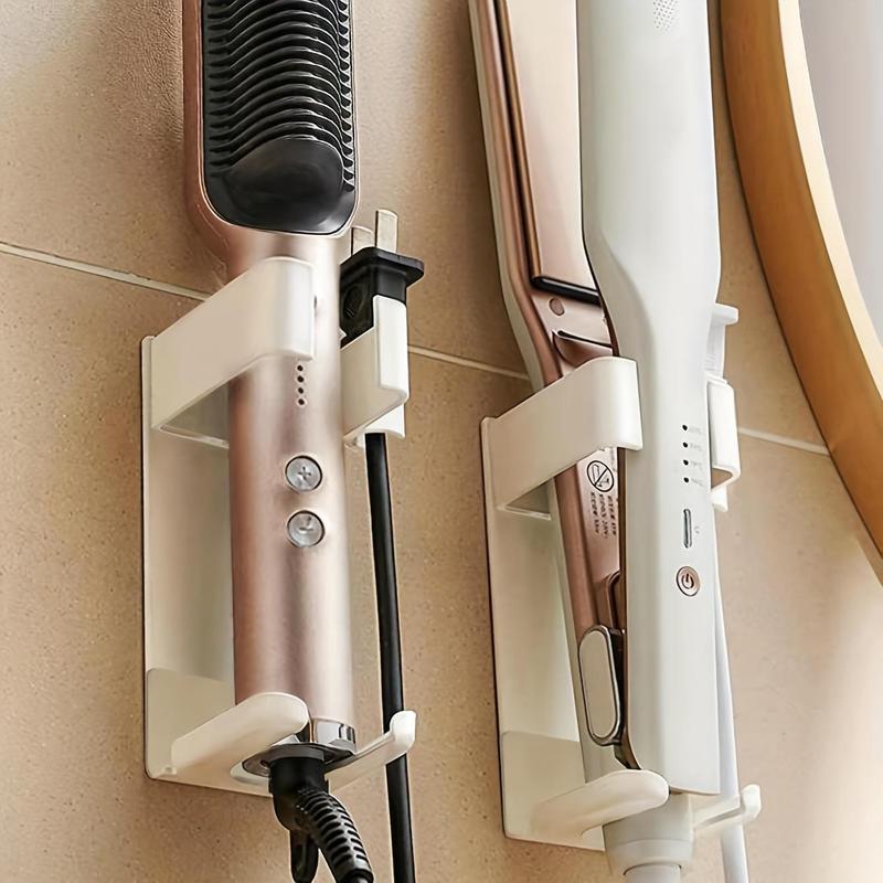 Product Introduction of 2pcs Bathroom Wall Mounted Hair Curler Rack, Punch Free Hair Dryer Holder, Home Organizers 0