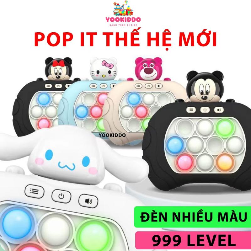  Pop it điện tử thế hệ mới ĐÈN LED NHIỀU MÀU máy chơi game SPEED PUSH 999 LEVEL có đèn nhạc luyện tay mắt phù hợp cho bé 