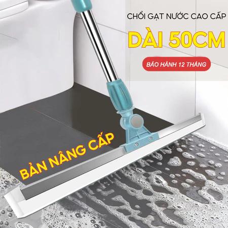 [BÁN CHẠY] Cây Gạt Nước Sàn Nhà Lưỡi Gạt Silicon, Chổi Gạt Nước Nhà Tắm Xoay 180 Độ, Cây Cào Nước Và Lau Kính Thông Minh Cán Dài