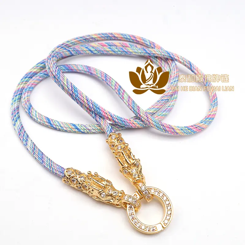 Thai Amulet Chain Thangka Pendant Necklace Lanyard Magic Color Faucet Diamond-Embedded Single Hanging Custom Multi-Hanging Unisex