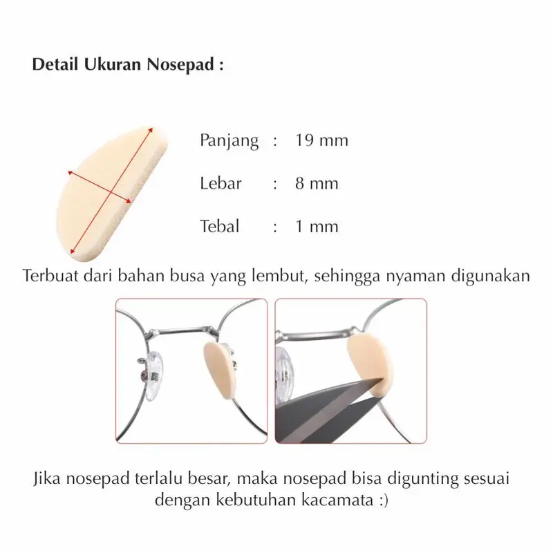8 Pcs Stiker Kacamata Penyangga Hidung Pencegah Turun - Non Slip Silicone - Nose Pad Model B Group 1