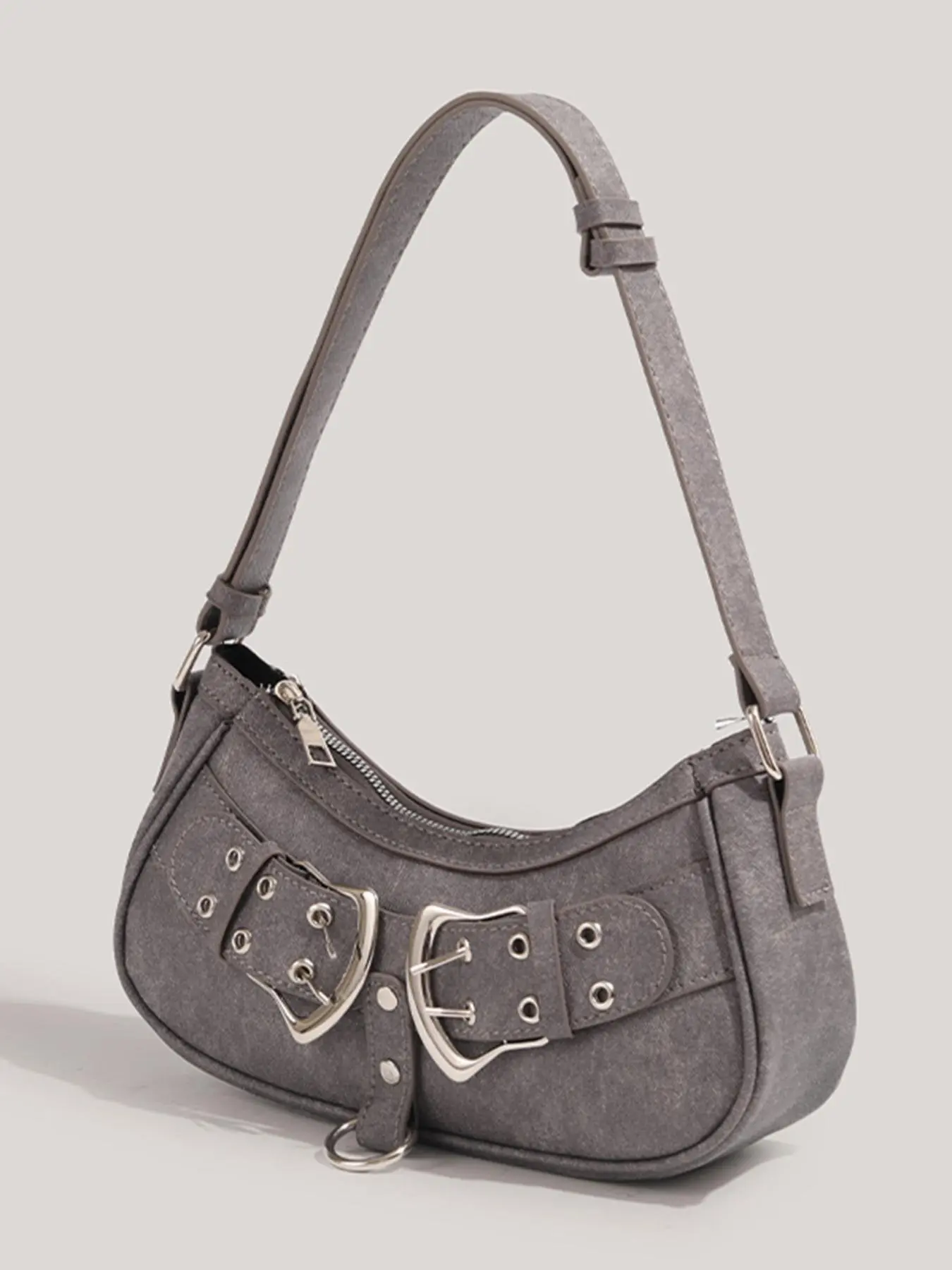 Women's Summer 2025 Solid Color Studded Decor Shoulder Bag, Fashionable Y2k Style Underarm Bag for Work & Daily Used, Punk Goth Rock Style Female New Trendy Underarm Bag for Party, Club, Musical Festival
