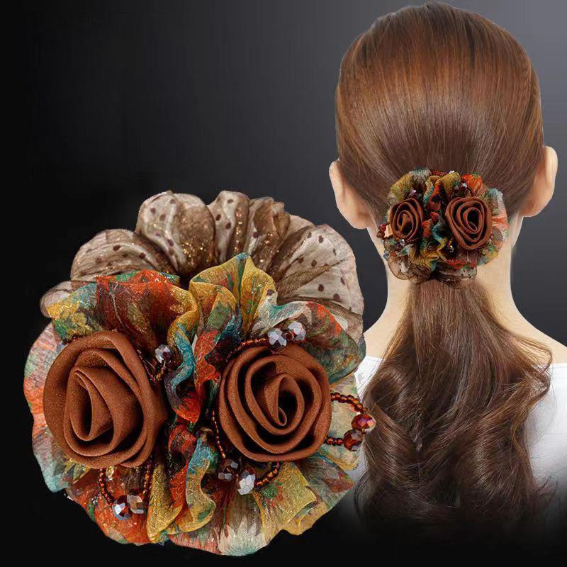 Ikat Rambut, Rekaan Bunga, Gaya Elegan, Untuk Wanita, Bahan Getah ...