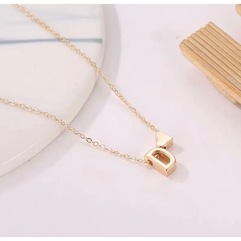 Vòng Cổ 26 Chữ Cái Đầu Tiên, Vòng Cổ Trái Tim, Dành Cho Phụ Nữ Và Trẻ Em Gái, Đồ Trang Sức, Tình Bạn, Quà Tặng Sinh Nhật Và Giáng Sinh, Có Sẵn Trong 1 / 5 Cái 6