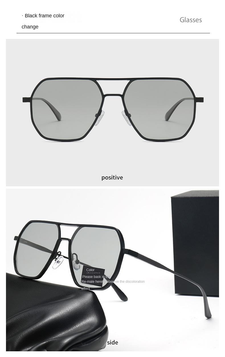 Product Introduction of Men's Day and Night Dual-use Smart Color-changing Polarized Sunglasses Trendy Driving Fishing Special Sunglasses clubmaster  frame  glasses 9