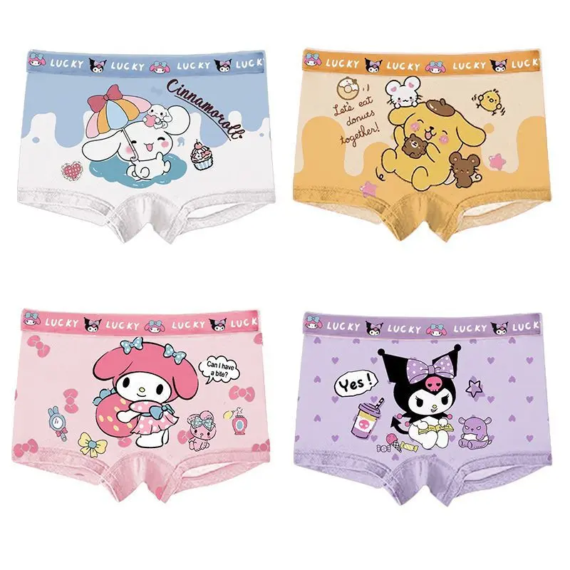 Quần Đùi Boxer Lưới Thoáng Khí Cho Bé Gái, Chất Liệu Vải Modal, Thích Hợp Cho Mùa Hè, Thiết Kế Clow M Bốn Góc, Đồ Lót Trẻ Em, Pp 4
