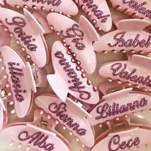 [ BISA CUSTOM NAMA - PO 7 HARI PREMIUM QUALITY ] Jepit Rambut Jedai Wanita Diamond Hair Claw Rhinestones Manik Manik Berlian Jepit Marble Marmer Souvenir Pernikahan Bridesmaids