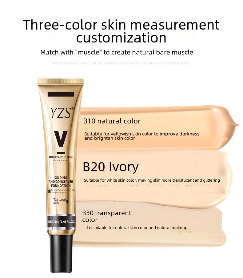 Product Introduction of YZSGold plated moisturizing concealer liquid foundation 10