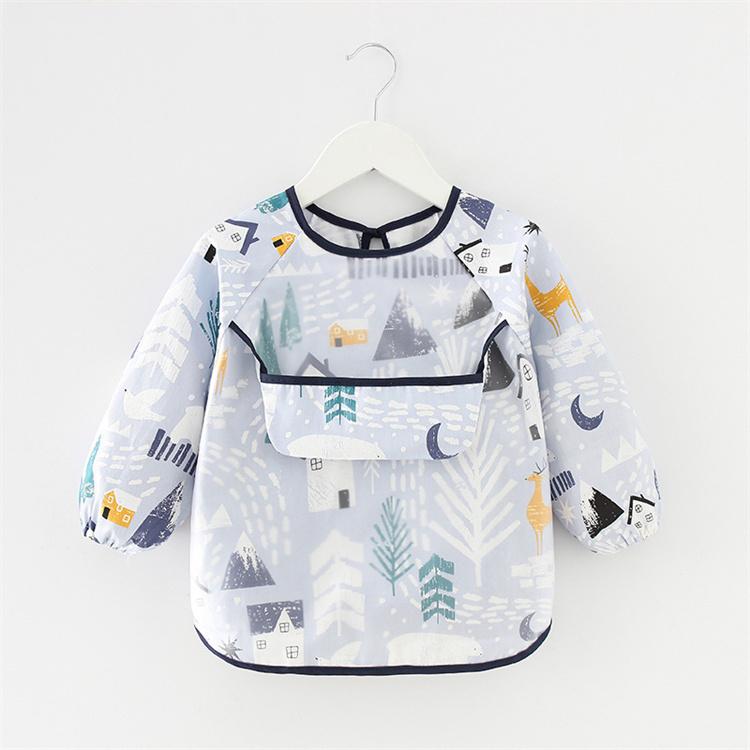 Product Introduction of Newborn Baby Bibs Blouse Waterproof Long-sleeved Reverse Dressing Infant Eating Clothes Apron Bib Protective Clothing 7
