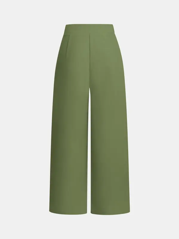 YOZY Women's Solid Plicated Tie Front Straight Leg Pants, Casual Comfy High Waist Trousers for Summer, Fashion Women's Bottoms for Daily Wear 7