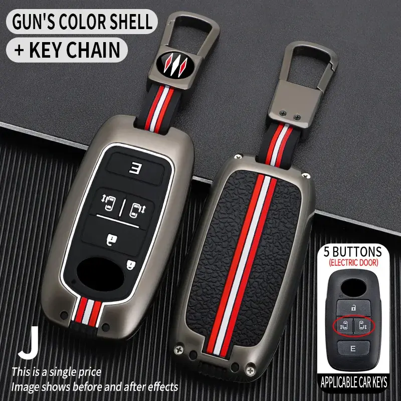 2/3/4/5 Buttons Metal Car Key Cover Fob Case Shell for Toyota, Perodua, Raize, Rocky, Sparky – Smart Key Accessories for Malaysia Market