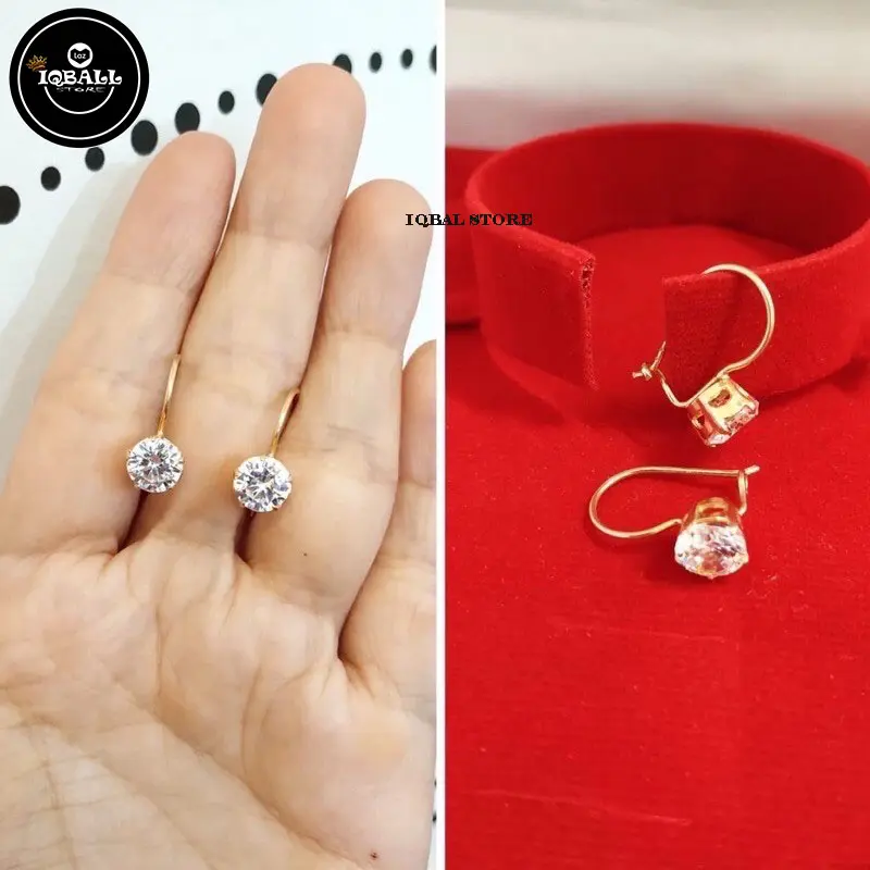 Anting Gantung Stude Desi Simpel Titanium Anti Karat / Anting Desi PMata Satu anting zoro jepit anting bugis makassar harian tittanium anting-anting tanaman