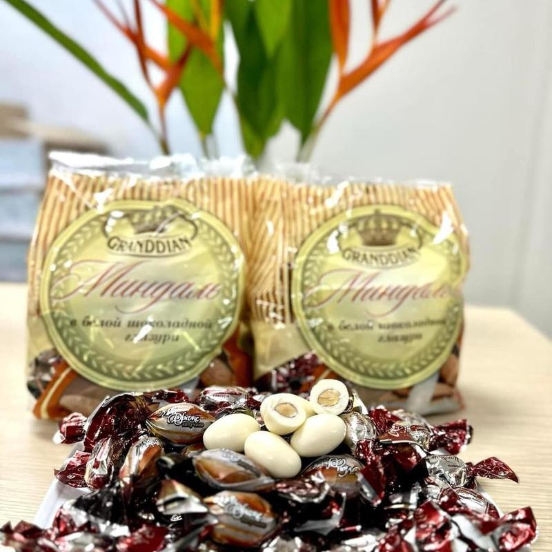 Kẹo socola hạnh nhân GrandDian Nga Trắng - Gói 450g - Snack