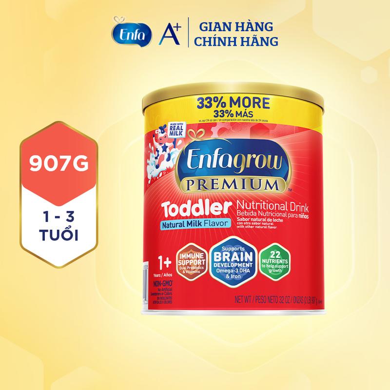 Sữa bột Enfagrow Premium Toddler 907g hỗ trợ phát triển toàn diện cho trẻ từ 1-3 tuổi