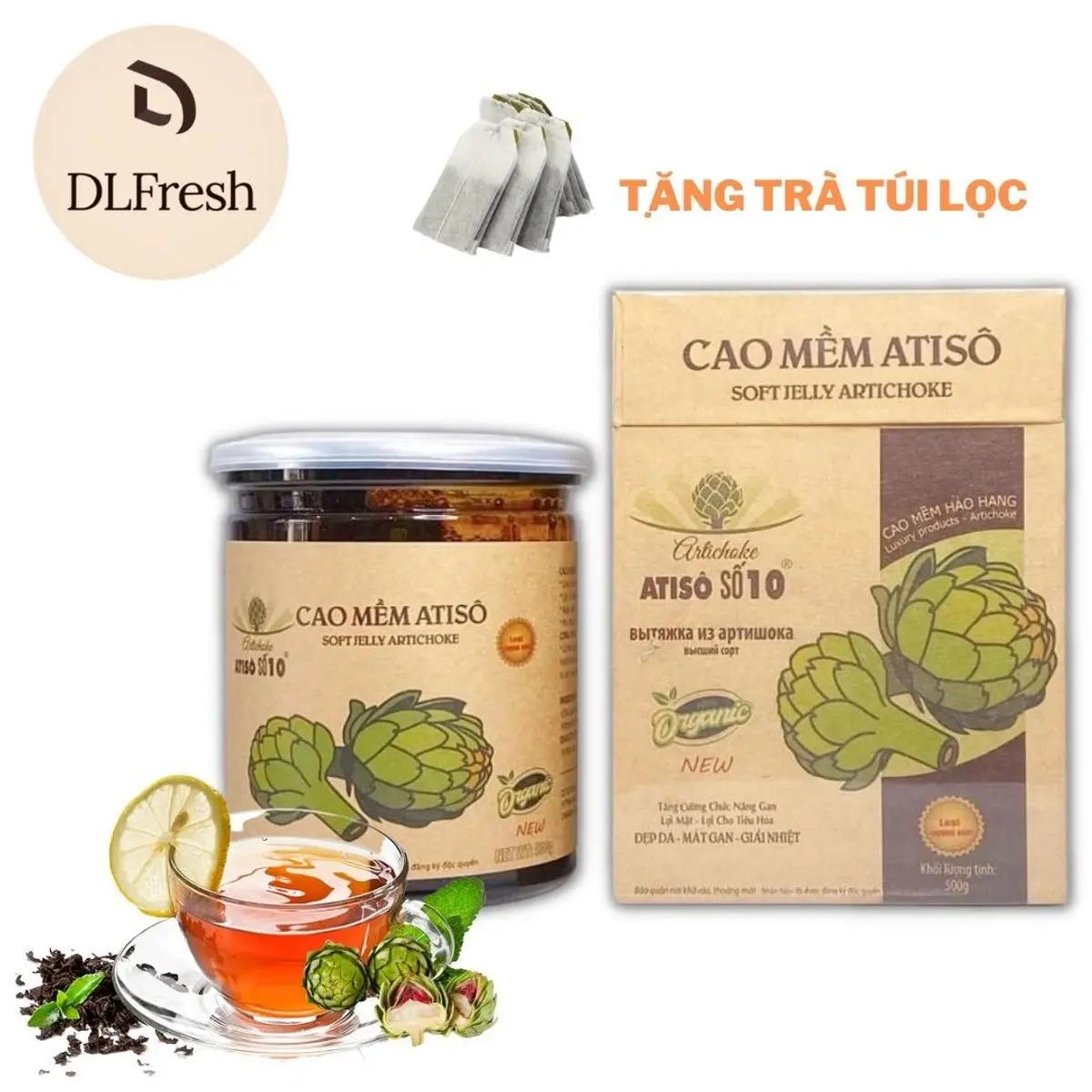 Cao Mềm Atiso Cô Đặc DLFresh Cao Thảo dượċ Thanh Lọc Cơ Thể 500g