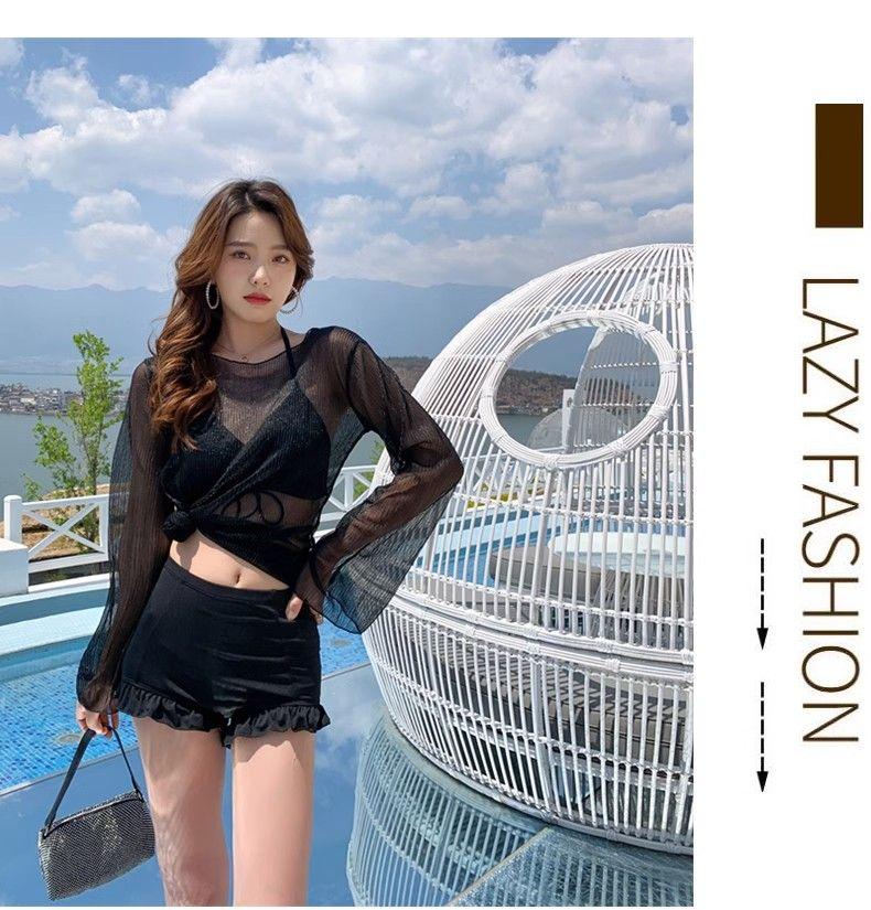 Product Introduction of Bộ đồ bơi hai món cho nữ Bộ ba món thời trang đi nghỉ mới mùa hè Bộ đồ bơi mùa xuân nước nóng gợi cảm dài tay ôm sát tôn dáng bảo thủ 5