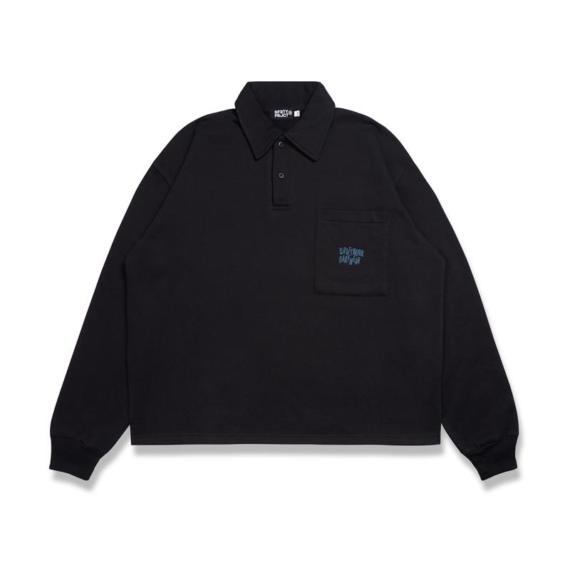 Noforty Crafter Rugby Shirt Black Polo Pria Casual Hitam Baju Kaos 1