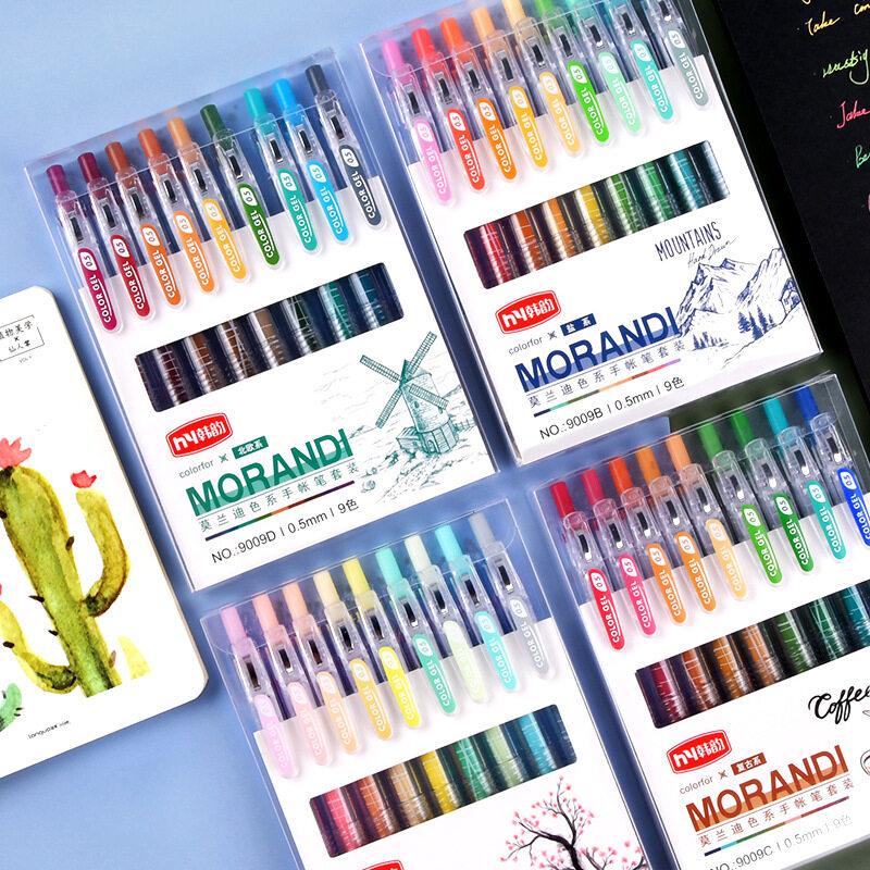  Bộ Bút Gel Màu Morandi Bút Đánh Dấu Nhật Ký Lấp Lánh Bút Đánh Dấu Có Thể Thu Vào Để Viết Và Vui Chơi Văn Phòng Phẩm # TiktokSEA Thiết Yếu Cho Học Sinh 