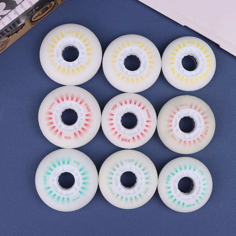 Product Introduction of 1Pc Flash Inline Skate Wheels 90A LED Lighting Skating Wheel Flash Wheels Sliding Roller Skating Shoes 76MM 72MM 68MM 22