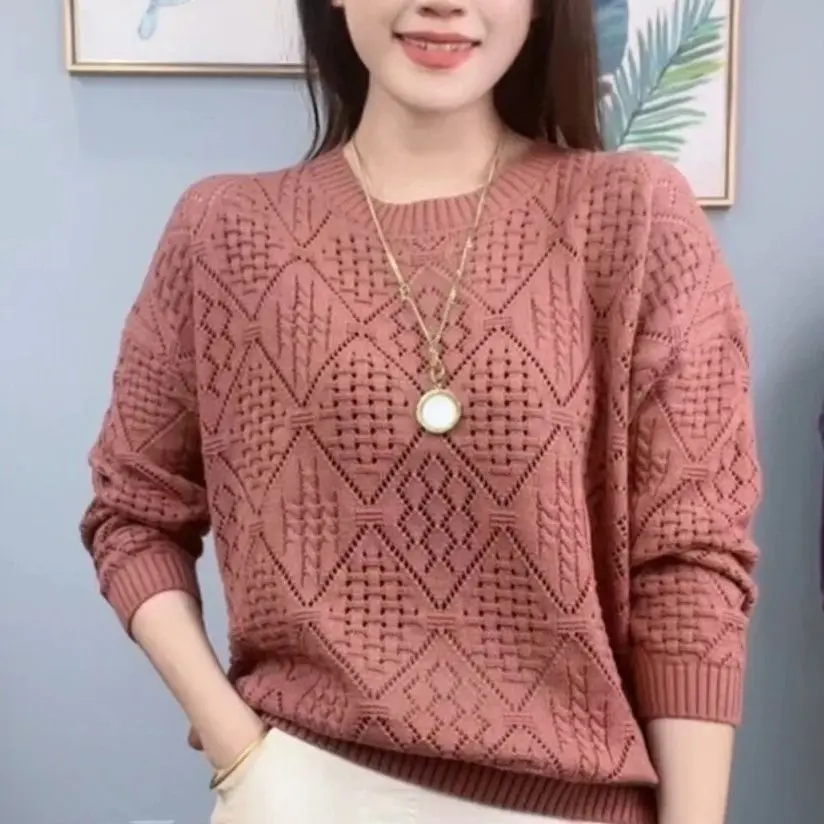 Áo Len Dệt Kim, Phong Cách Pháp, Dành Cho Nữ, Dáng Rộng Rãi Và Bó Sát, Dài Tay, Thời Trang Và Phong Cách, Thích Hợp Cho Quần Áo Mùa Xuân 2024, Hàng Mới Về, Dễ Phối Đồ