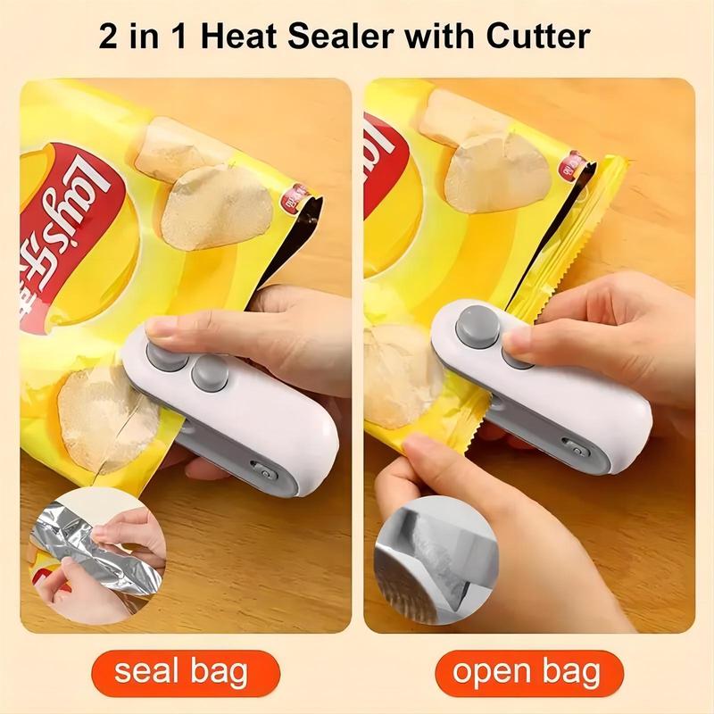2 in 1 Mini Bag Sealer & Cutter, 1 Count Type-C Charging Portable Household Heat Sealer, Magnetic Mini Bag Sealer for Home Kitchen 2
