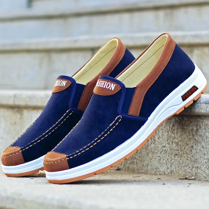 Kasut Lelaki, Kasut Kain Beijing Lama, Gaya Musim Bunga, Kasut Kasual, Selipar, Kasut Kanvas Bernafas, Pertengahan Umur dan Warga Emas, Kasut Ayah Atasan Rendah Flat Shoes