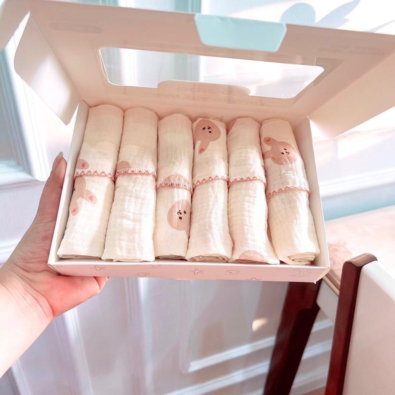 Sét 6 Khăn Sữa Muslin Boona Cao cấp Cho Bé Sơ Sinh 1