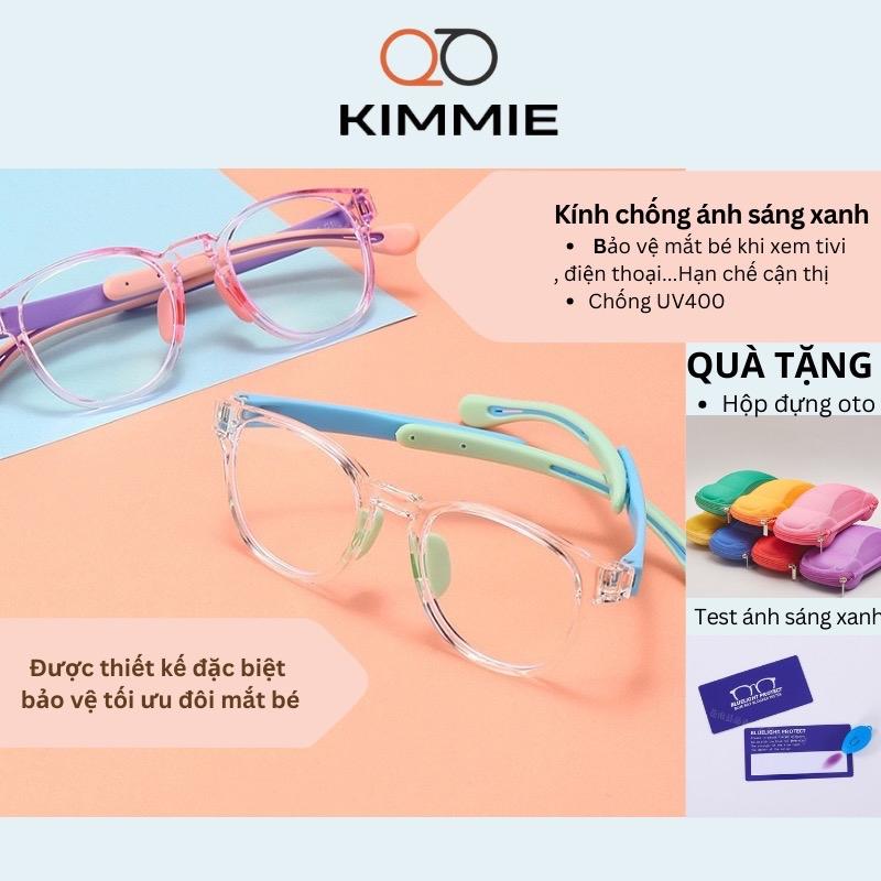 Kính trẻ em Kimmie,chống ánh sáng xanh, chống uv400, bảo vệ mắt bé trước các thiết bị điện tử, chống nắng, chống bụi, hạn chế cận thị