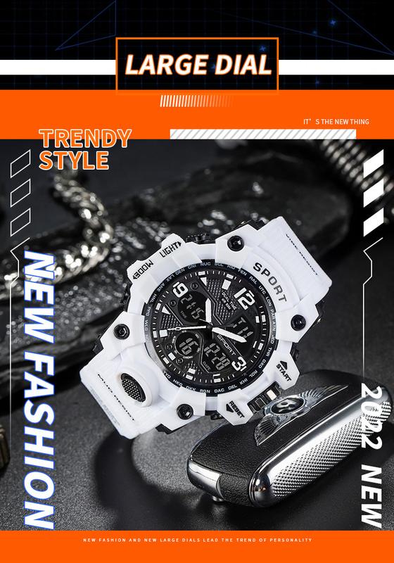 Product Introduction of MSTIANQ Men's Youth Original ElectronicWatch High School Student Trend Hand Clock SportsWaterproof Luminous Red Digital Wristwat 3